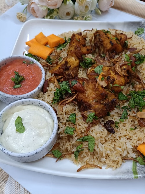 Pulav Rice with Chicken Fry