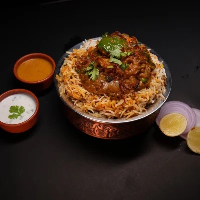 Pulav Rice with Mutton Curry